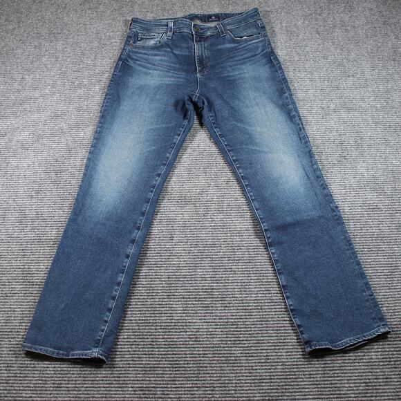 AG Adriano Goldschmied Jeans Womens 31 Blue Mari High Rise Straight - Picture 2 of 11